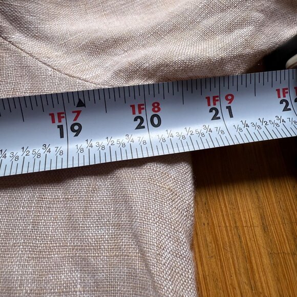 J. Mclaughlin Size L Beige Linen Long Sleeve Button-Down Lagenlook Dress - Picture 7 of 16